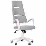 Крісло комп'ютерне Spiral каркас білий, тканина світло-сірий