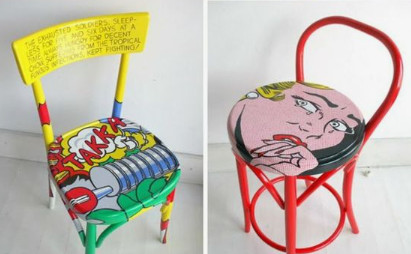 роспись стульев в стиле Поп-арт