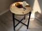 Журнальний, кавовий столик Coffee, каркас метал, кругла стільниця 44 см дерево 7