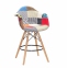 Кресло Леон ткань Пэчворк, на ножках (дерево, металл), на колесах, на блине, полубарные, барные (ом) 2
