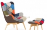 Кресло Флорино с табуреткой, пуфом, цвет пэчворк 0