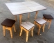 Комплект столовый стол и 4 табурета (твердый), ножки ясень, столешница ДСП (тщ) 10