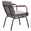 Кресло Oasis черный металл, кожзам цвет бетон 1