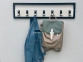 Настінна полиця для одягу, вішалка Bend, 70х20 см (7 гачків), метал, дерево 0