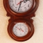 Настінний годинник, барометр, термометр, вологомір прямокутний, дерево, корічневий 12