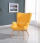 Кресло Флорино, мягкое, ножки дерево бук, ткань цвет голубой (коричневый, желтый, оранжевый, синий) 4
