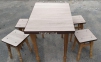 Комплект столовый стол и 4 табурета (твердый), ножки ясень, столешница ДСП (тщ) 3