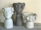 Ваза керамічна Обличчя з квітами, сірий, білий (фд-К069-К070) 4