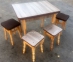 Комплект столовый стол и 4 табурета (твердый), ножки ясень, столешница ДСП (тщ) 9