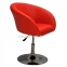 Кресло Мурат, основа блин хром, экокожа чёрный, бежевый, красный,  синий, коричневый 3