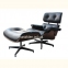 Кресло Relax с оттоманкой черный, Кресло Релакс с оттоманкой, натуральная кожа, гнутая фанера 11