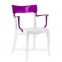 Кресла Hera-K белые с цветной прозрачной спинкой 1