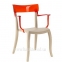 Кресло Hera-K из полипропилена, бежевые с цветной прозрачной спинкой 2