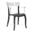 Кресло Hera-K из полипропилена, чёрные с цветной прозрачной спинкой 1