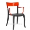 Кресло Hera-K из полипропилена, чёрные с цветной прозрачной спинкой 2