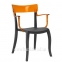 Кресло Hera-K из полипропилена, чёрные с цветной прозрачной спинкой 3