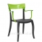 Кресло Hera-K из полипропилена, чёрные с цветной прозрачной спинкой 4