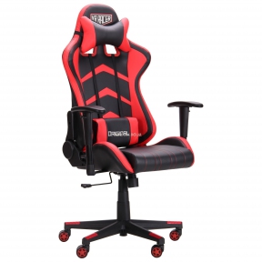 Кресло компьютерное, геймерское VR Racer Blaster, кожзам черный/красный