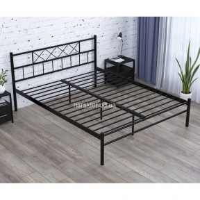Ліжко Сабріна двоспальне 160*200 з або без узніжжя (задньої спинки), метал чорний