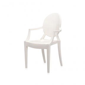 Стул Louis, стул дизайнерский Луис пластик матовый черный, белый