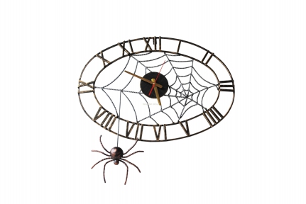 Часы Паук на патине, металл настенные в стиле Лофт атс