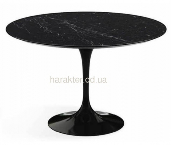 Стіл Тюльпан круглий 80 см, стол обеденный Tulip, диаметр 80 см, чорний, білий (мдс)
