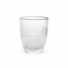 Склянка для віскі Плісе, 320 мл, золотий або срібний кант (КС111733, 111734)