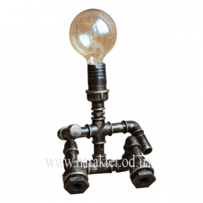 Светильник настольный из труб в стиле Лофт (Водопроводчик)