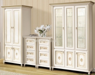 Шкаф для одежды белый в стиле Прованс с росписью (имитация) Верона 2-х дверный