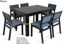 Комплект обеденный стол и стулья Марко белый (венге, орех) мф