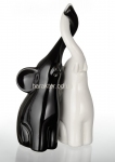 Статуетка Слони (К8106, K8105) чорна з білим