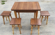 Комплект столовий стіл та 4 табурети (твердий), ніжки ясен, стільниця ДСП