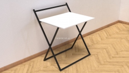 Стіл розкладний Компакт-1, стіл для ноутбука 750x790x720, білий або чорний метал, ДСП 16 мм