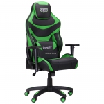 Кресло компьютерное, геймерское VR Racer Champion, кожзам черный/зеленый