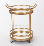 Сервировочный столик на колесах, металл золото с зеркальной столешницей ГП96018