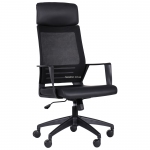 Крісло комп'ютерне Twist, каркас чорний (білий),  сидіння чорний (сірий)