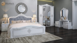 Комплект спальни Луиза, Спальня Луїза комплект (ліжко 1,6х2,0) глянець білий Прованс, Класика