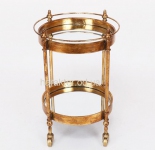 Сервировочный столик на колесах, металл золото с зеркальной столешницей ГП96022