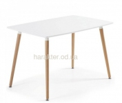 Стол обеденный Нури, деревянный, бук, 120х80 см, цвет белый, черный