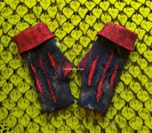 Мітенки, рукавички без пальців ручної роботи з вовни Монстр