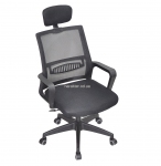 Крісло комп'ютерне, офісне ОМ-108, оббивка спинки з чорної сітки, м'яке сидіння, тканина  металева основа з пластиковим покриттям.