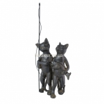 Декор фигурка, статуэтка декоративная Коты рыбалка 28 см, Кот рыболов 19 см