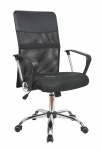 Кресло офисное Оливия D средняя спинка, сетка, хром, цвет черный