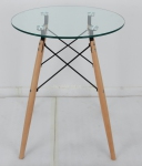 Стол Луи круглый стеклянный обеденный, ножки дерево бук, диаметр 60 или 80 см