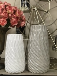 Ваза висока Дуга кераміка сірий (фд H456) та ваза середня Дуга кераміка білий (фдH457)