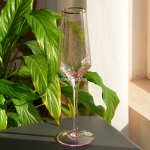 Бокал под шампанское с золотым ободком прозрачный (ST118), розовый (ST121) 300 мл 