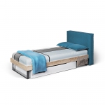Кровать с мягкой спинкой односпальная, Ліжко с м'яким узголів’ям матрац 900*2000 G-11-5 1030*2200*900h