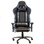Кресло геймерское ExtremeRace black,  light bluewhite (тсп)
