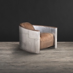 Кресло дизайнерское Tomcat Aviator Chair спинка алюминий, сиденье эко кожа