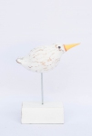 Птичка белая декоративная, 25 см 33104, 30 см 33105 эм